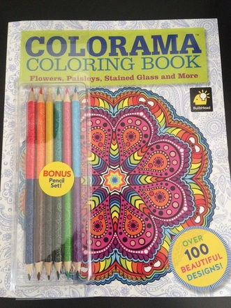 adult coloring book by colorama with colored pencils & 100 designs
